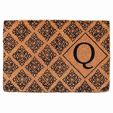 Monogram Door Mat, Black, Natural, 24 in W x 36 in L